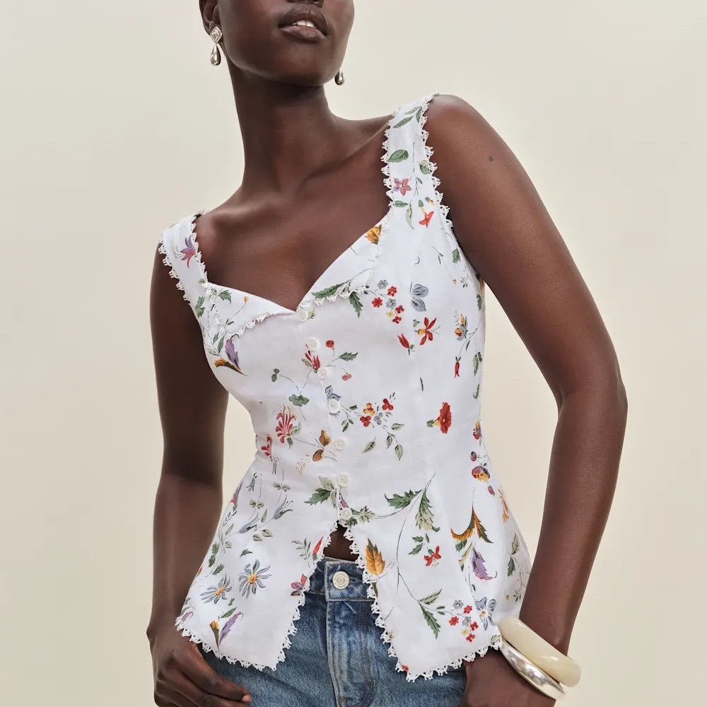 Reformation Viola linen top